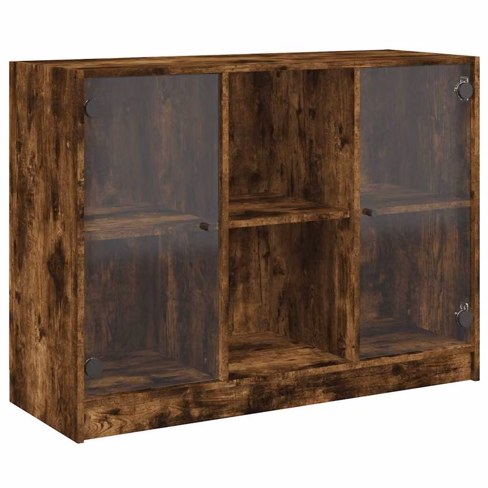 Berkfield Home Modern Smoked Oak Sideboard in Brown, W/D/H: 102 x 37 x 75.5 cm – 2
