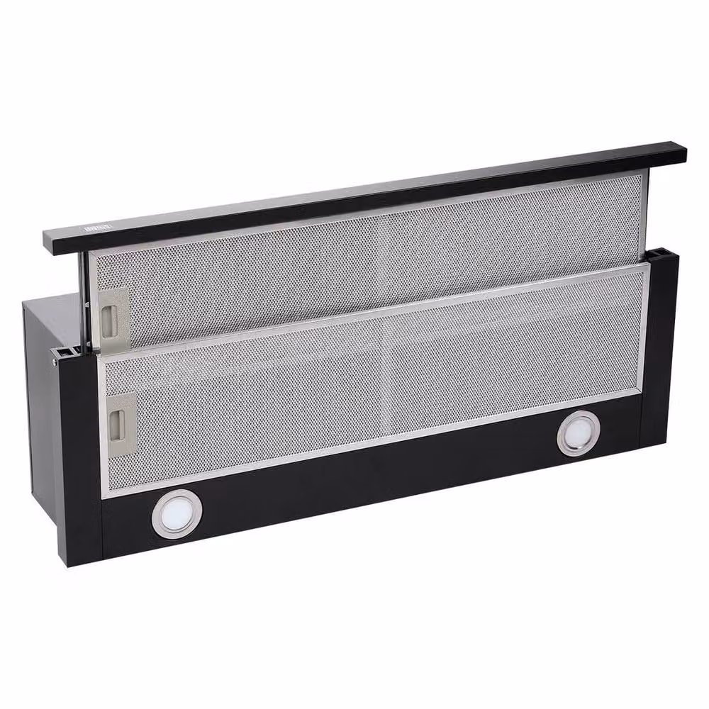 FORGEVIO 90cm Black and Silver Stainless Steel Built-in Electric Telescopic Integrated Cooker