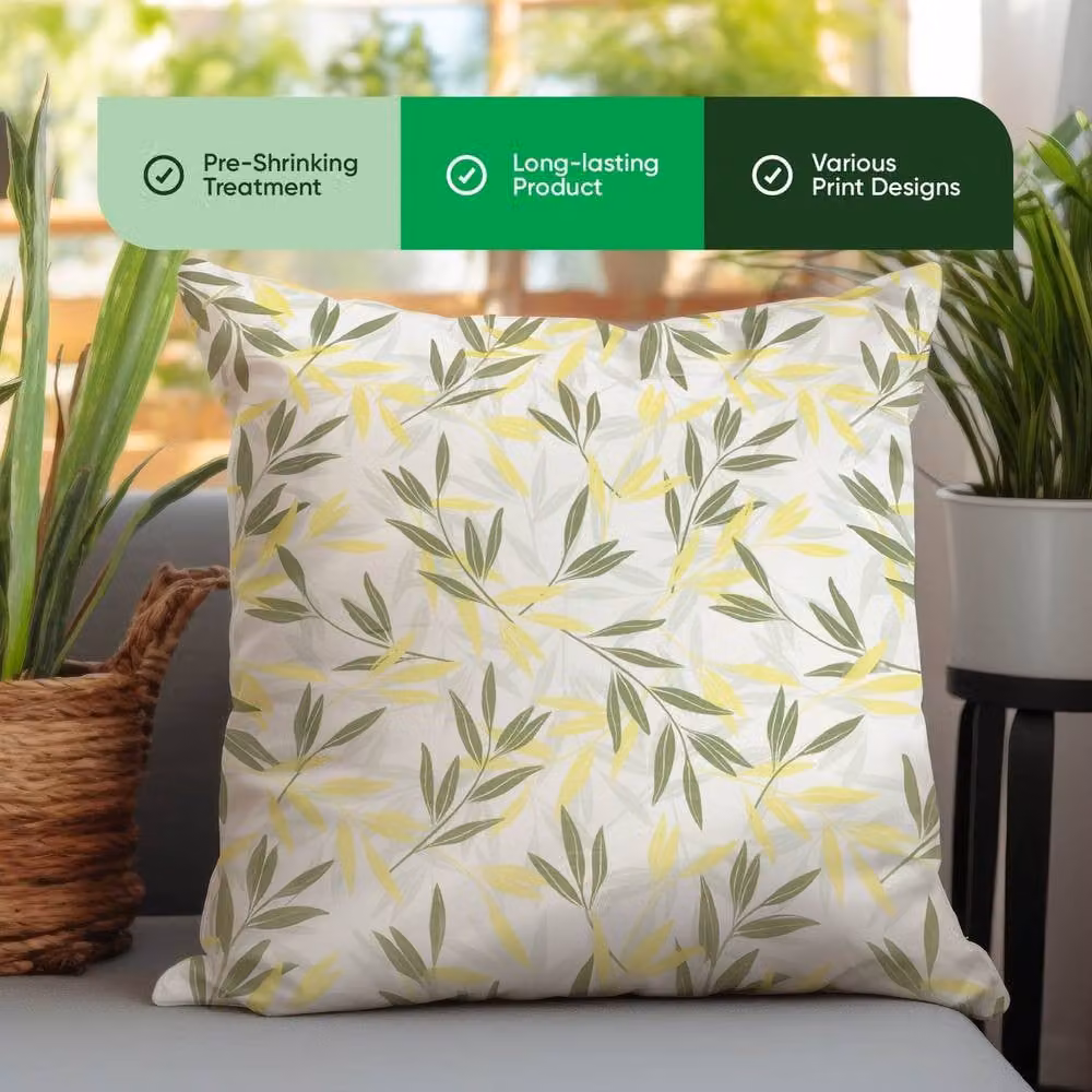 Gardenwize Pack of 2 Square Outdoor Floral Scatter Cushions in Green, Grey, Multicolour and White – 3