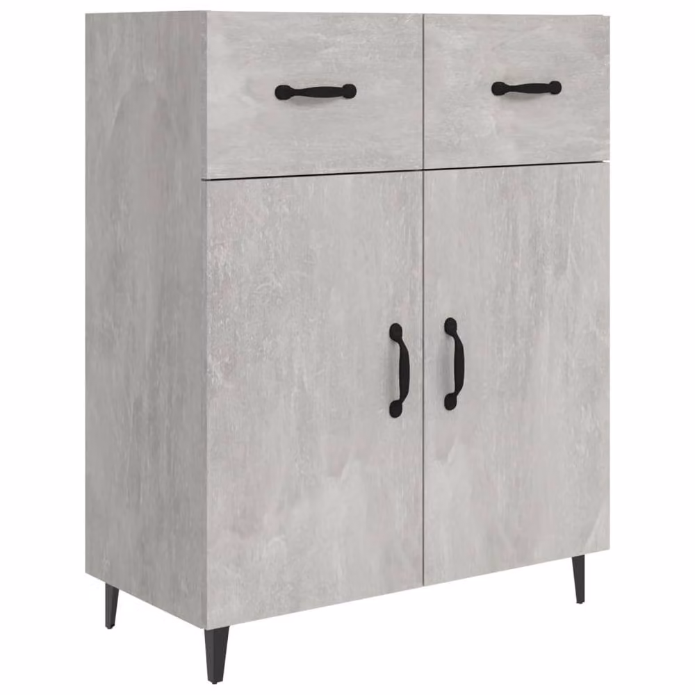 Berkfield Home Modern Abstract Sideboard in Concrete Grey, W/D/H: 69.5 x 34 x 90 cm – 2