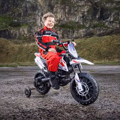 Xootz Aprilia Kids Electric Ride-On Motorbike with Light and Sound Effects in Blue and White – 2