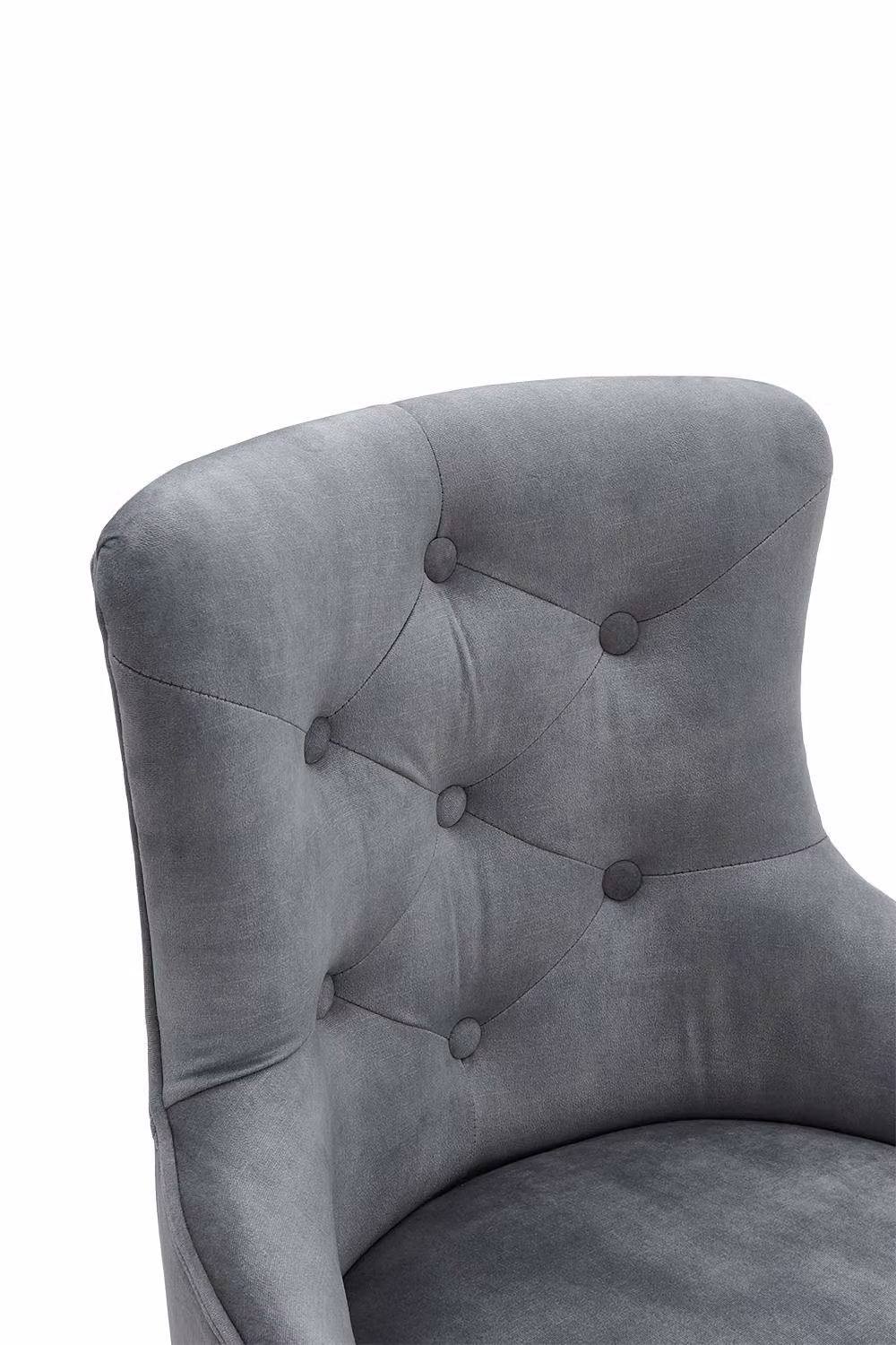 Garden Sanctuary Grey Velvet Tufted Dining Chair with Cushion – 7