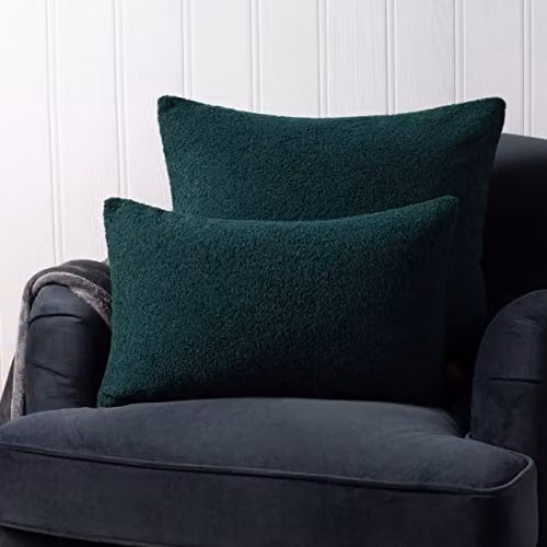 Furn Malham Green Fleece Polyester Filled Square Cushion W/D/H: 50 x 50 x 50 cm – 3