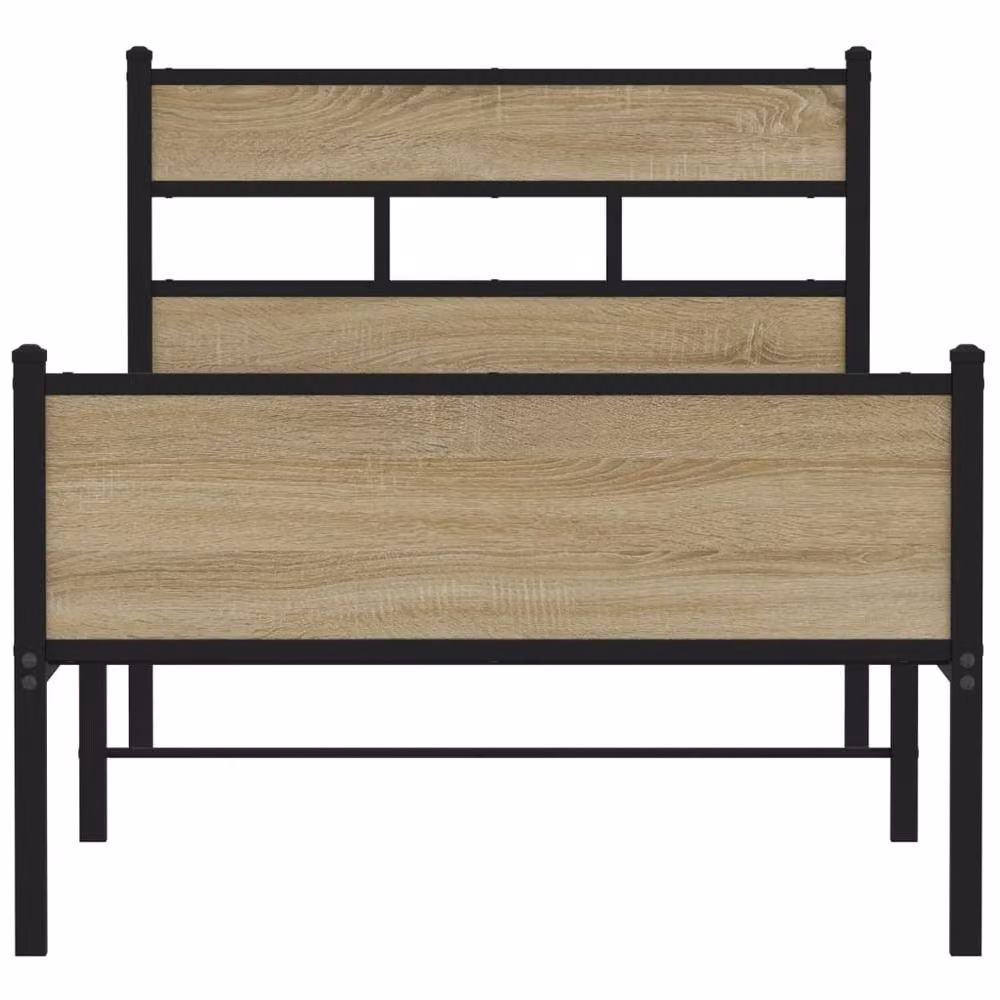 Berkfield Home Sonoma Oak Small Single Bed Frame in Brown, W: 75 cm, L: 190 cm – 3