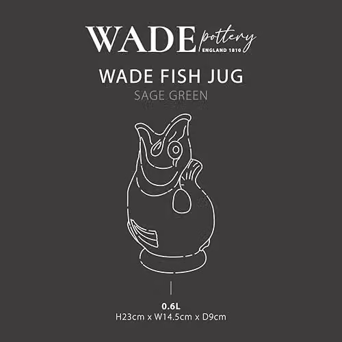 Wade Ceramic Fish Jug, Green, 0.6 l – 5