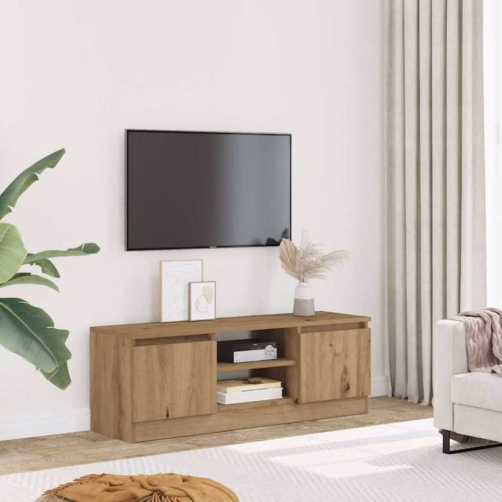 Berkfield Home Artisan Oak TV Cabinet in Brown, W/D/H: 102 x 30 x 36 cm – 2