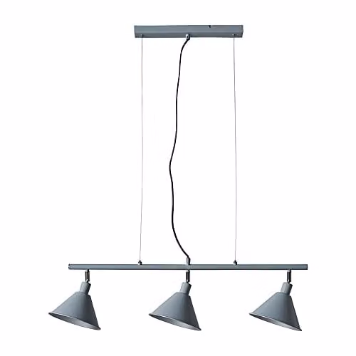 ValueLights Brisner Modern Grey Metal Cone Suspended Ceiling Light with Adjustable Pendant Design – 1