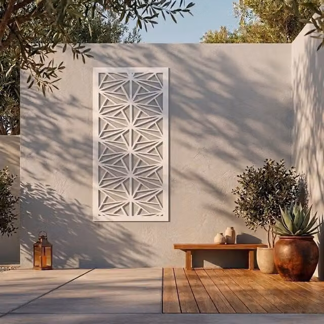 Laser Hut Snofline Geometric Metal Wall Art, White or Black