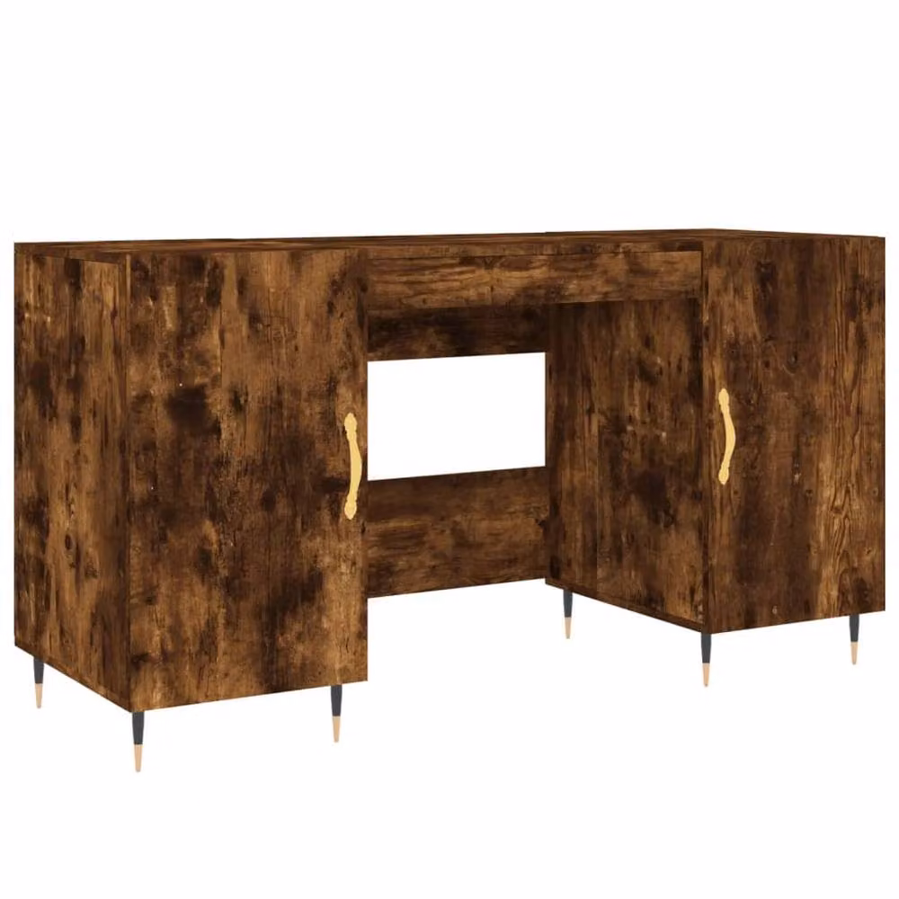 Berkfield Home Elegant Writing Desk in Smoked Oak Brown, W/D/H: 140 x 50 x 75 cm – 3
