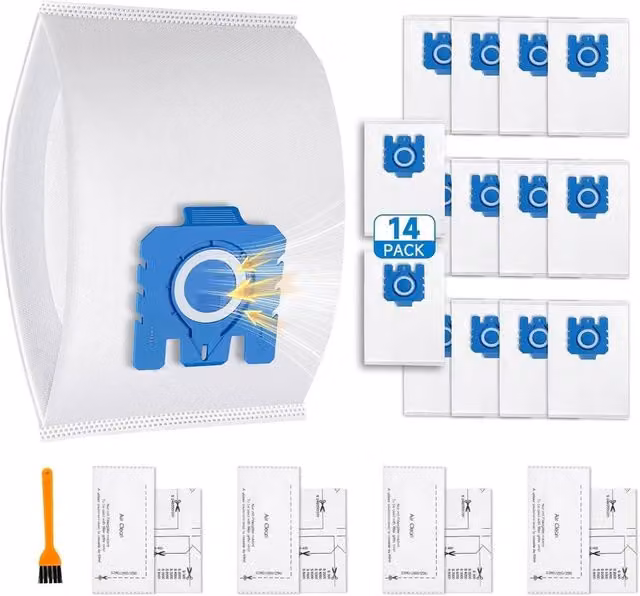 Nordara 14 Pack 3D GN Vacuum Bags Compatible with Miele, White – 1