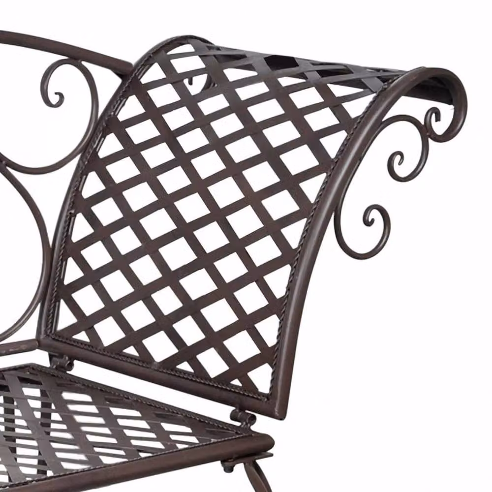 Berkfield Home Antique Brown Steel Garden Chaise Lounge – 2