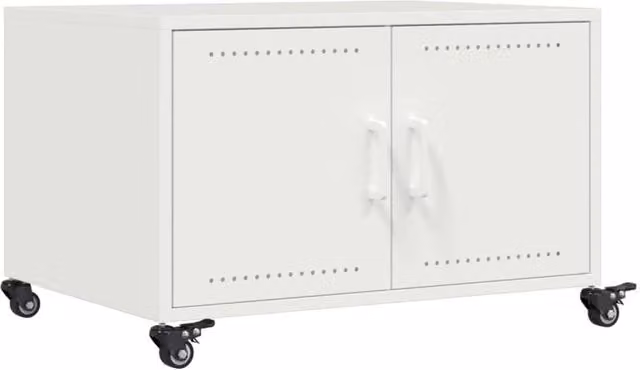 Berkfield Home White Metal Coffee Table W: 68 cm, D: 50 cm, H: 43.5 cm