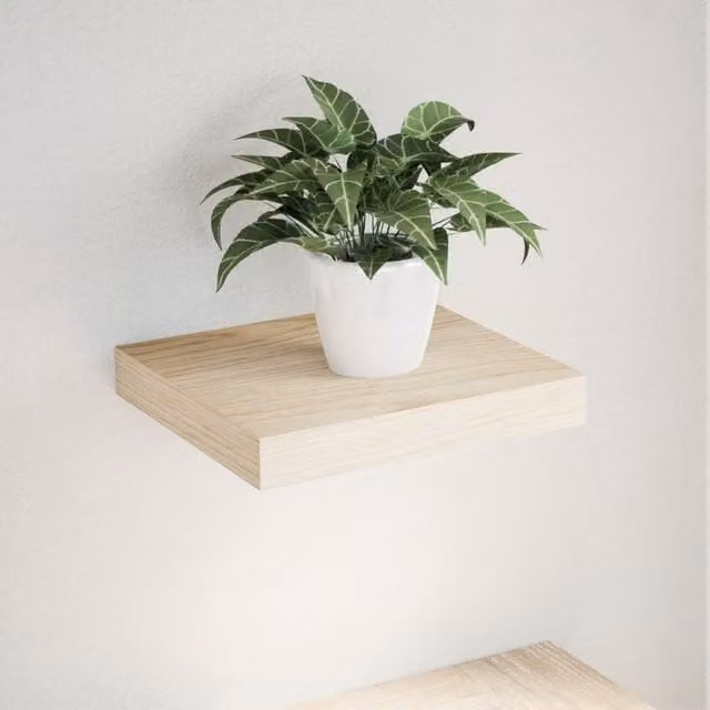 Berkfield Home Brown Oak Floating Wall Mounted Shelf, W/D/H: 23 x 23.5 x 4 cm