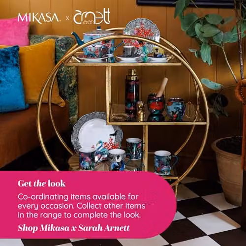 Mikasa Sarah Arnett Porcelain Mug, 350ml, Multicolour Flamingo Print – 4