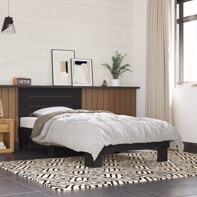 Berkfield Home Small Single Bed Frame in Black, W: 75 cm, L: 190 cm – 1