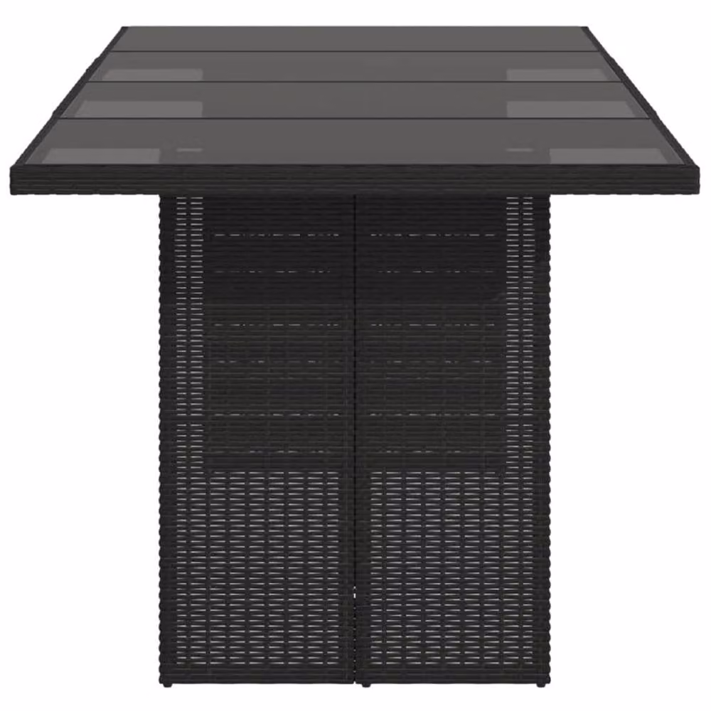 Berkfield Home Extendable Rectangular Garden Table with Glass Top in Black, W/D/H: 190 x 80 x 75 cm – 5
