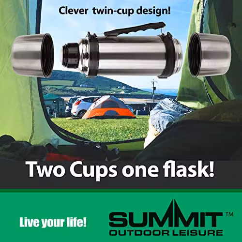 VFM e-Store Duo Cup Stainless Steel Vacuum Flask in Silver, 1 l – 7