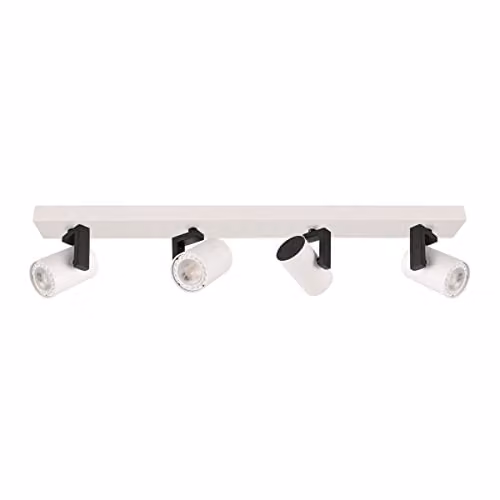 Netlighting Mola Modern 4 Light Ceiling Spotlight Bar in White with GU10 Floodlights – 1