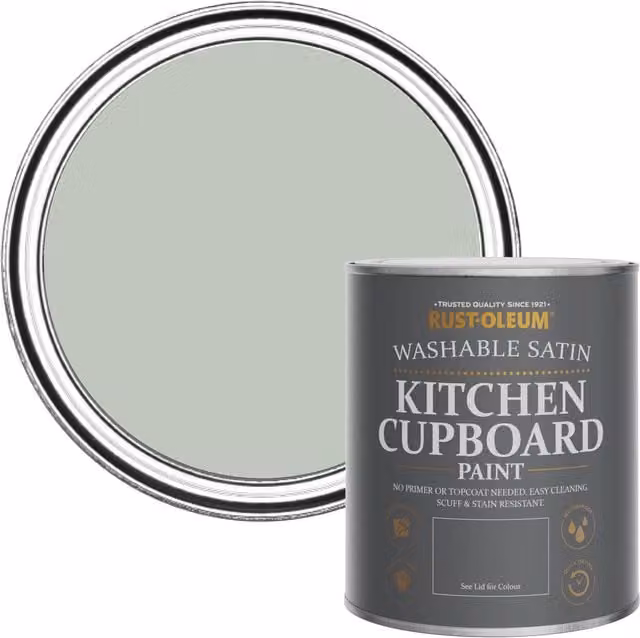 Rust-Oleum Water-Based Kitchen Cupboard Paint in Satin Finish, Green, 0.75 l