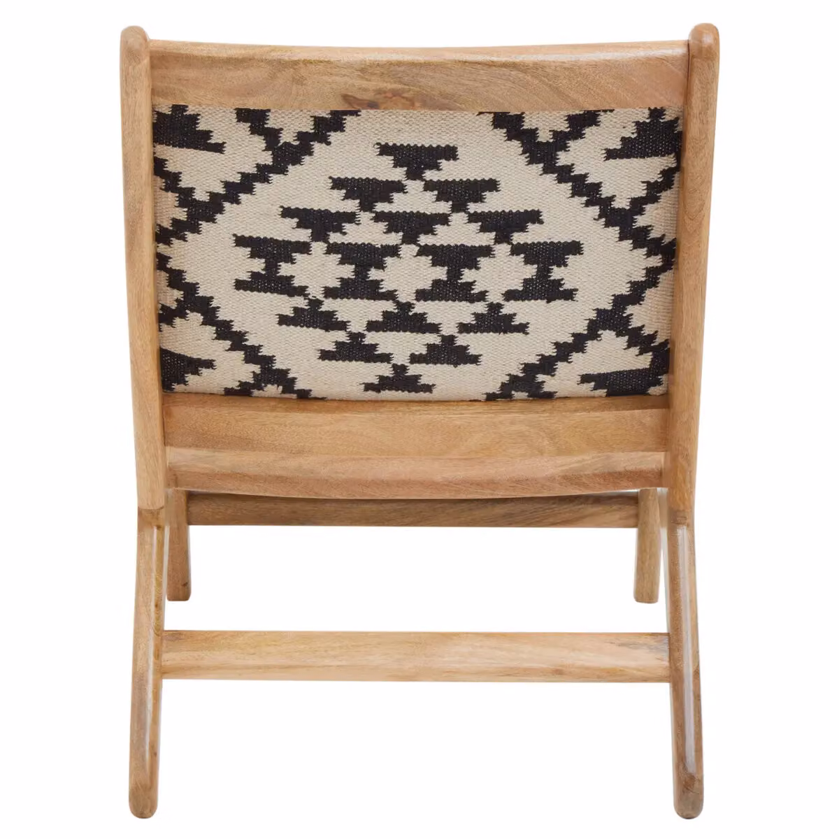 Fifty Five South Orsina Berber Style Lounge Chair with Mango Wood Frame and Geometric Cotton Upholstery in Black and Multicolour – 6
