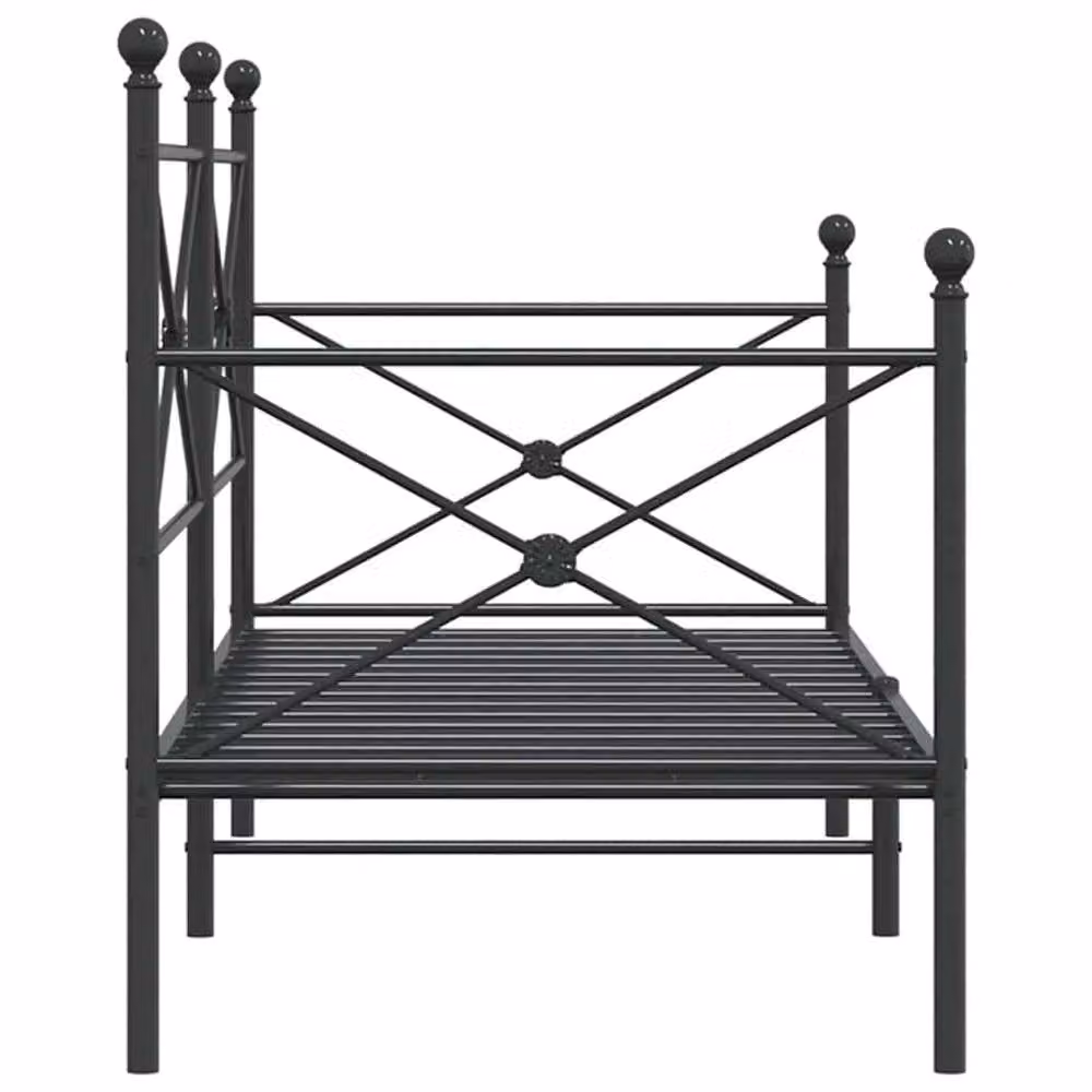 Berkfield Home Metal Day Bed in Black, W/D/H: 75 x 190 cm – 4