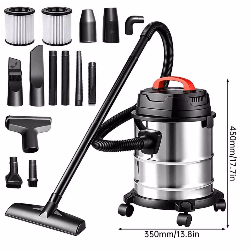 FLAVORA Stainless Steel Wet and Dry Bagless Vacuum Cleaner in Silver with Blow Function and Pet Hair Suction – 2