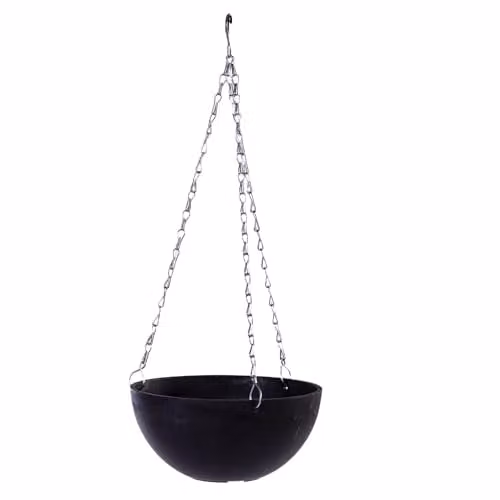 Garden Gear Charcoal Marble Effect Hanging Basket Planter in Grey and Black, Diameter: 25 cm – 1