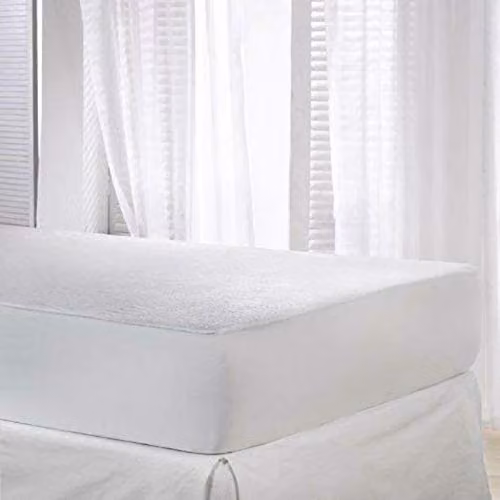 Gr8 Home Waterproof Terry Cotton Mattress Protector Fitted Sheet, White, W: 150 cm, L: 200 cm