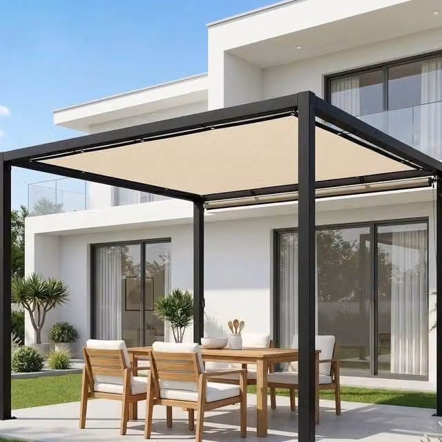 Outsunny UV Protection Sun Shade Sail in Beige and Brown