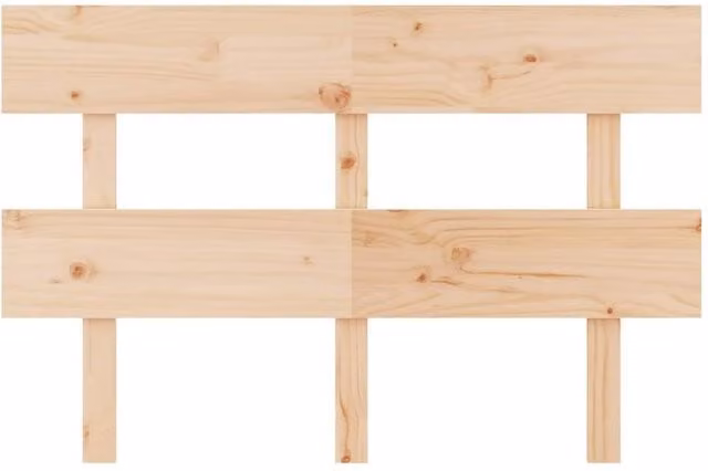 Berkfield Home Beautiful Solid Pine Bed Headboard in Natural, W: 124 cm, D: 3 cm, H: 81 cm – 1