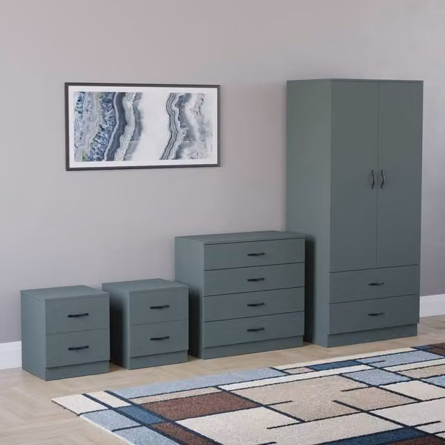 HD Designs Riano 4 Piece Bedroom Set in Green
