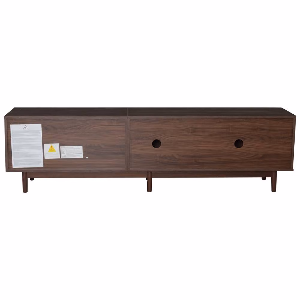 Rolipo Rustic Brown Rattan and Wood TV Stand, Width: 190 cm – 6
