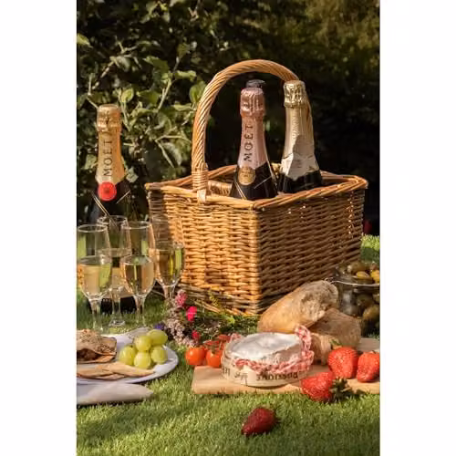 Red Hamper 2 Tone Steamed Wicker 4 Bottle Carrier in Red and Brown – 2