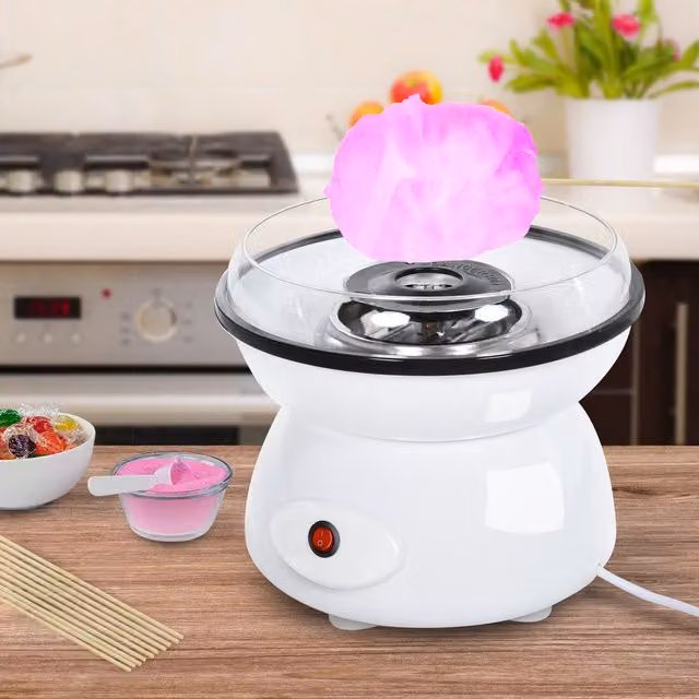 HOMCOM Electric Candyfloss Machine in White and Red