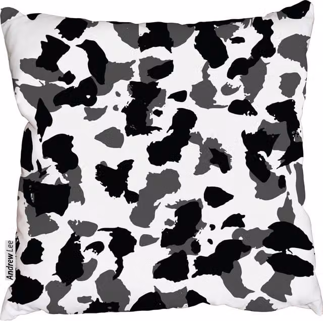 Benjamin Tate Design LTD Leopard Print Canvas Cushion, Black, W/D/H: 60 x 60 x 60 cm