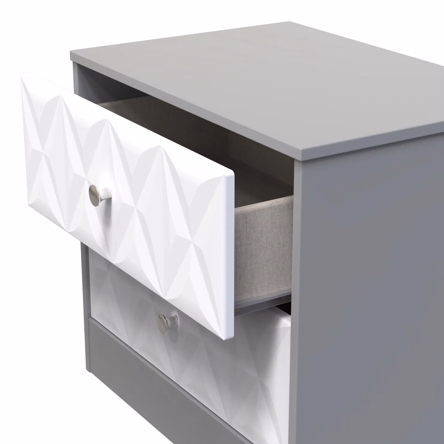 2 U Memphis 2 Drawer Side Table in Mid Grey – 3