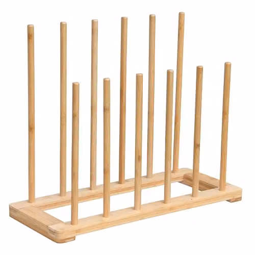 Garden Gear 2 Tier Bamboo Welly Boot Rack in Brown, Holds 6 Pairs