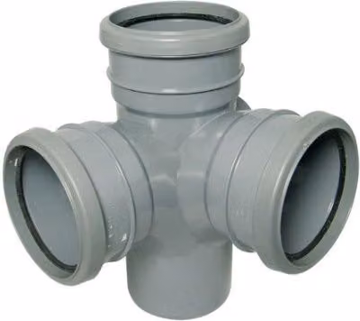 FloPlast Ring Seal Soil Corner Branch, 92.5 Degree, 110mm, Grey