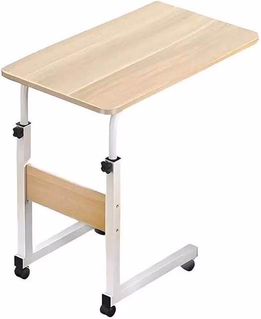 FLAVORA White Wood Portable Over Bed Table
