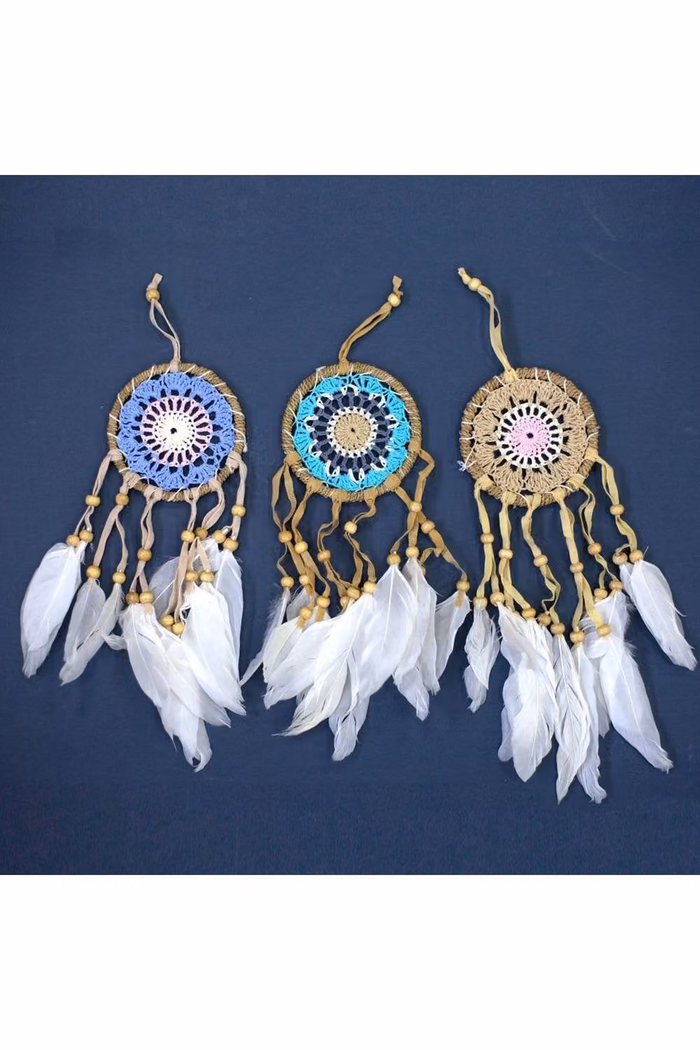 KDMD Handmade Pastel Pink and Multicolour Macramé Dream Catcher Boho Mandala Hanging Decor – 1