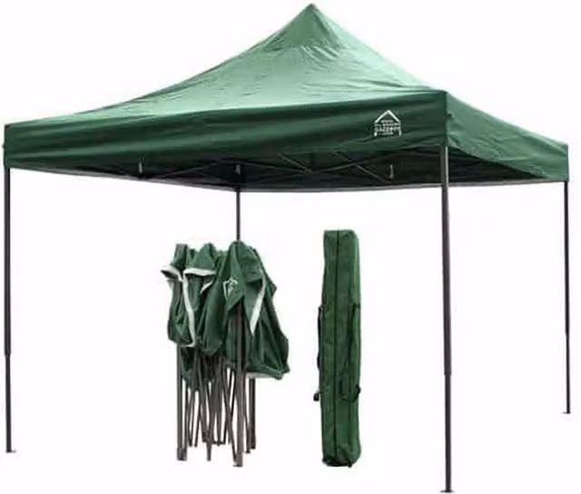 All Seasons Gazebos 3x3 Pop Up Gazebo in White and Green with Steel Frame