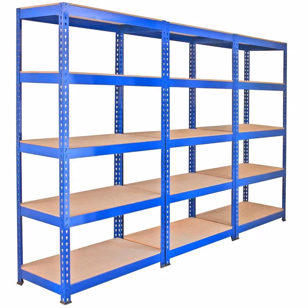 Monstershop Q-Rax Blue Steel Heavy Duty Garage Storage Shelving Unit, W/D/H: 90 x 50 x 182.5 cm – 4