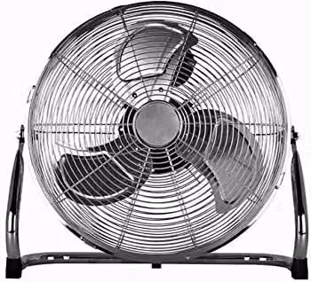 Status 18 inch High Velocity Chrome Floor Fan in White and Silver, WX10031