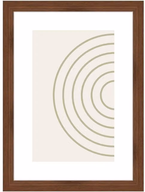 Nielsen Design Velino A4 Picture Frame with Abstract Geometric Poster Print, Walnut and Glass, W: 21.0 cm, H: 29.7 cm