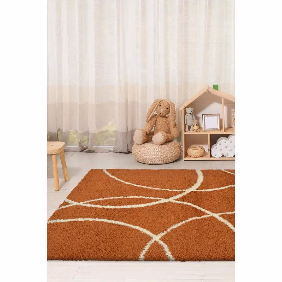 THE RUGS Snug Collection Shaggy Bubbles Design Rug in Terracotta, W: 160 cm, D: 230 cm – 2