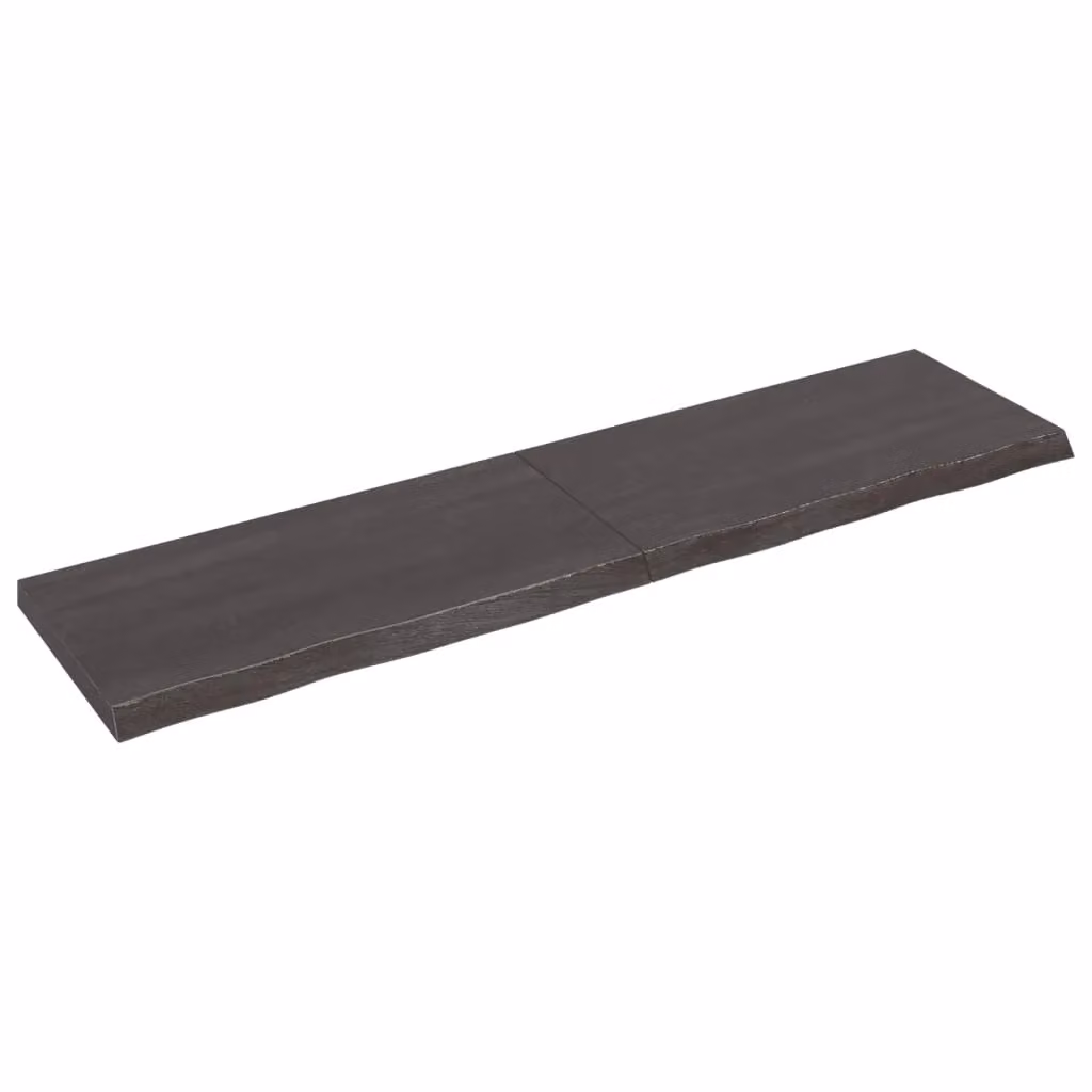 Berkfield Home Table Top in Dark Grey Treated Solid Oak, W: 200 cm, D: 50 cm, H: 2-6 cm – 2