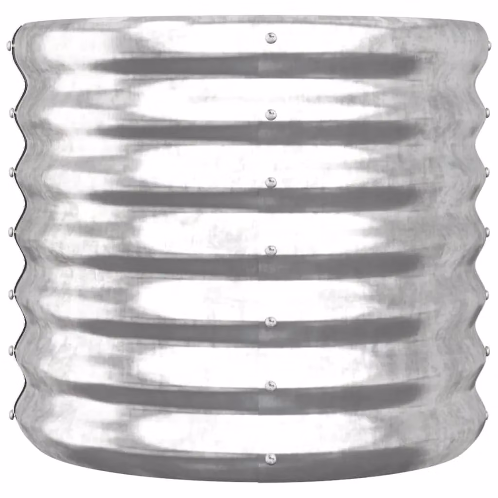 Berkfield Silver Powder-coated Steel Garden Planter Tub W/D/H: 40 x 40 x 36 cm – 3
