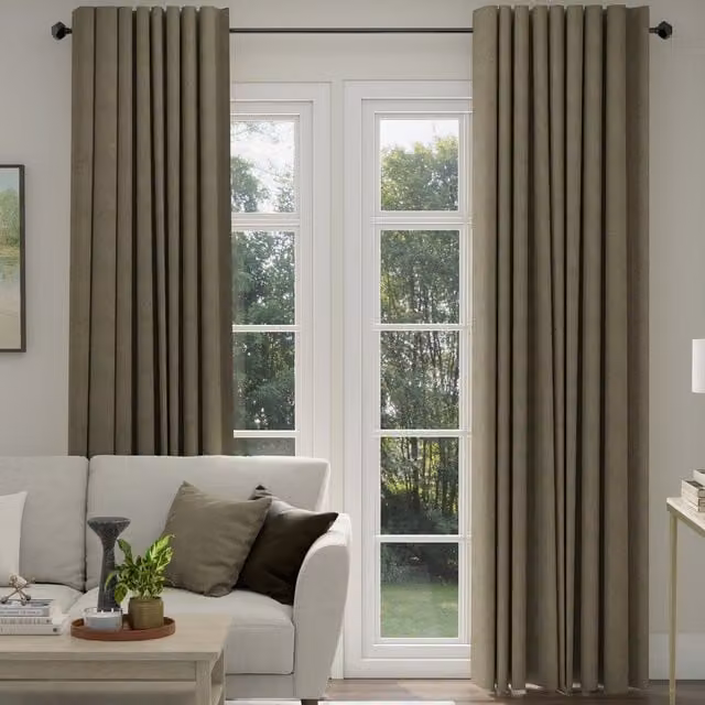 ANTE DECOR Altro Made To Measure Blackout Boucle Fabric Curtains in Taupe