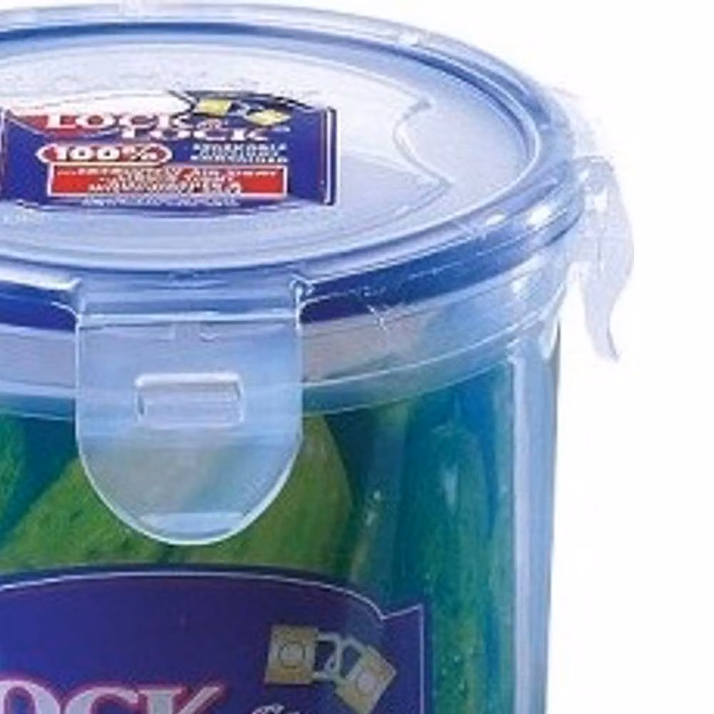 Lock & Lock Airtight Round Plastic Food Container, Blue, Leakproof and Stackable – 2