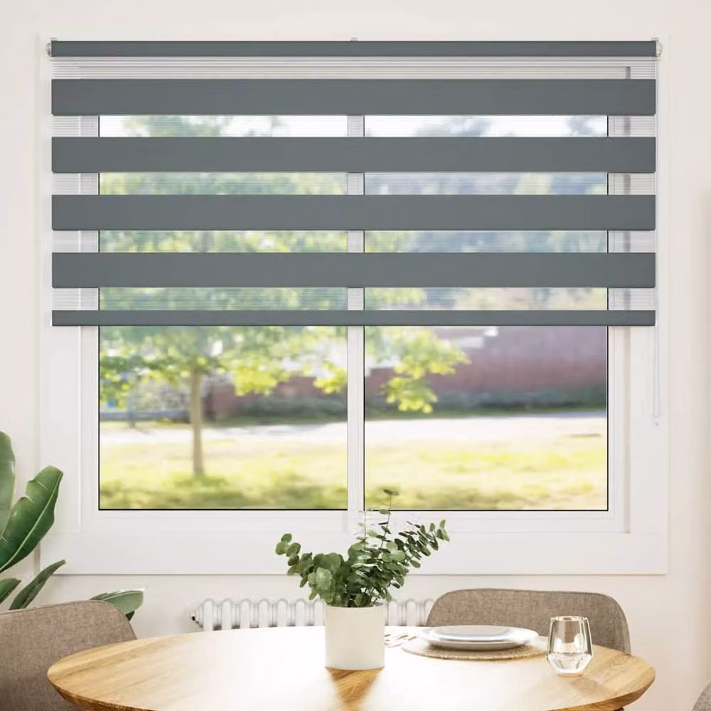 Berkfield Home Elegant Zebra Blind in Dark Grey, W: 160 cm, H: 100 cm – 3